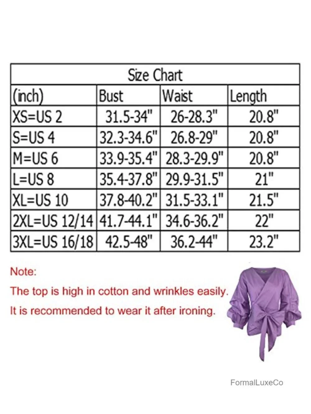 Puff Sleeve Wrap Blouse Cotton Spandex V-Neck